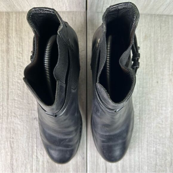 Rag & Bone Durham Black Leather Ankle Bootie Moto Heeled Boots Women’s Size 6 36 - Picture 6 of 10